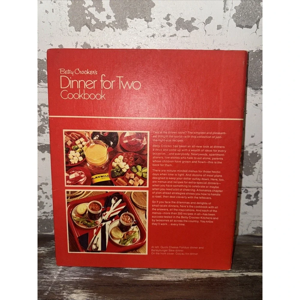 Betty Crocker's Dinner For Two Cookbook 1973 First Vintage Spiralbound Hardcover